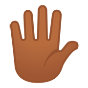 🖐🏾 Emoji Mão Aberta Com Os Dedos Separados: Pele Morena Escura na Google Android 11.0.