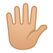 🖐🏼 Emoji Hand mit gespreizten Fingern: mittelhelle Hautfarbe Google Android 11.0.