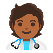 🧑🏾‍⚕️ Emoji Profesional Sanitario: Tono De Piel Oscuro Medio en Google Android 11.0.