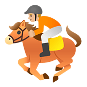 🏇🏼 Emoji Corrida De Cavalos: Pele Morena Clara na Google Android 11.0.