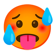 🥵 Emoji schwitzendes Gesicht Google Android 11.0.