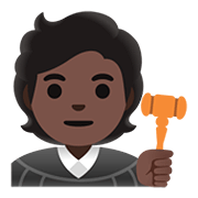 🧑🏿‍⚖️ Emoji Juiz No Tribunal: Pele Escura na Google Android 11.0.