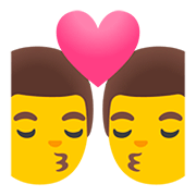 Emoji 👨‍❤️‍💋‍👨 Bacio Tra Coppia: Uomo E Uomo su Google Android 11.0.