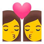 👩‍❤️‍💋‍👩 Emoji sich küssendes Paar: Frau, Frau Google Android 11.0.