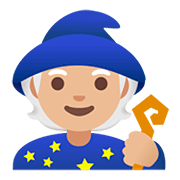 🧙🏼 Emoji Persona Maga: Tono De Piel Claro Medio en Google Android 11.0.