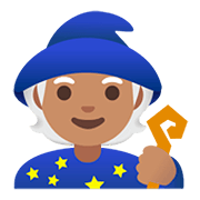 Emoji 🧙🏽 Mago: Carnagione Olivastra su Google Android 11.0.