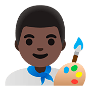 Émoji 👨🏿‍🎨 Artiste Homme : Peau Foncée sur Google Android 11.0.