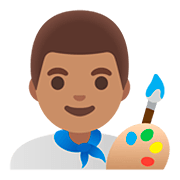 👨🏽‍🎨 Emoji Künstler: mittlere Hautfarbe Google Android 11.0.