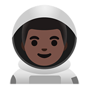 👨🏿‍🚀 Emoji Astronaut: dunkle Hautfarbe Google Android 11.0.