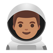 👨🏽‍🚀 Emoji Astronaut: mittlere Hautfarbe Google Android 11.0.