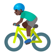 🚴🏿‍♂️ Emoji Hombre En Bicicleta: Tono De Piel Oscuro en Google Android 11.0.