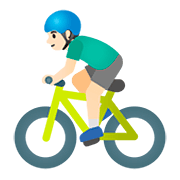 🚴🏻‍♂️ Emoji Homem Ciclista: Pele Clara na Google Android 11.0.