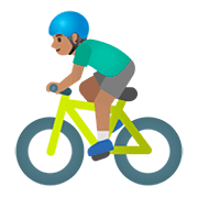 Émoji 🚴🏽‍♂️ Cycliste Homme : Peau Légèrement Mate sur Google Android 11.0.