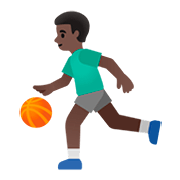 Émoji ⛹🏿‍♂️ Homme Avec Ballon : Peau Foncée sur Google Android 11.0.