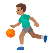 Émoji ⛹🏽‍♂️ Homme Avec Ballon : Peau Légèrement Mate sur Google Android 11.0.