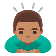 Emoji 🙇🏽‍♂️ Uomo Che Fa Inchino Profondo: Carnagione Olivastra su Google Android 11.0.