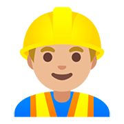 👷🏼‍♂️ Emoji Obrero Hombre: Tono De Piel Claro Medio en Google Android 11.0.