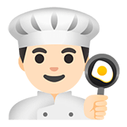 Emoji 👨🏻‍🍳 Cuoco: Carnagione Chiara su Google Android 11.0.