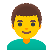 👨‍🦱 Emoji Homem: Cabelo Cacheado na Google Android 11.0.