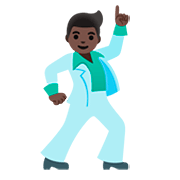 🕺🏿 Emoji tanzender Mann: dunkle Hautfarbe Google Android 11.0.