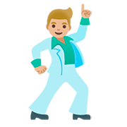 🕺🏼 Emoji Hombre Bailando: Tono De Piel Claro Medio en Google Android 11.0.