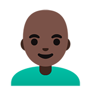 👨🏿‍🦲 Emoji Hombre: Tono De Piel Oscuro Y Sin Pelo en Google Android 11.0.