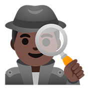 Émoji 🕵🏿‍♂️ Détective Homme : Peau Foncée sur Google Android 11.0.