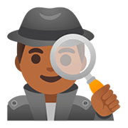 🕵🏾‍♂️ Emoji Detetive Homem: Pele Morena Escura na Google Android 11.0.