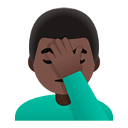 🤦🏿‍♂️ Emoji sich an den Kopf fassender Mann: dunkle Hautfarbe Google Android 11.0.