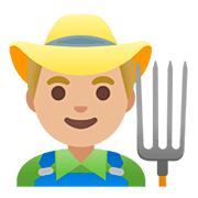Emoji 👨🏼‍🌾 Contadino: Carnagione Abbastanza Chiara su Google Android 11.0.