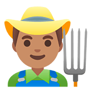 👨🏽‍🌾 Emoji Agricultor: Tono De Piel Medio en Google Android 11.0.