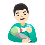 👨🏻‍🍼 Emoji Hombre Que Alimenta Al Bebé: Tono De Piel Claro en Google Android 11.0.