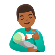 👨🏾‍🍼 Emoji Homem Alimentando Bebê: Pele Morena Escura na Google Android 11.0.