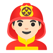 Emoji 👨🏻‍🚒 Pompiere Uomo: Carnagione Chiara su Google Android 11.0.