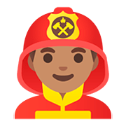 👨🏽‍🚒 Emoji Bombeiro: Pele Morena na Google Android 11.0.