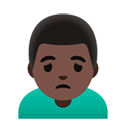 🙍🏿‍♂️ Emoji Hombre Frunciendo El Ceño: Tono De Piel Oscuro en Google Android 11.0.