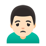 🙍🏻‍♂️ Emoji missmutiger Mann: helle Hautfarbe Google Android 11.0.