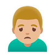 Emoji 🙍🏼‍♂️ Uomo Corrucciato: Carnagione Abbastanza Chiara su Google Android 11.0.