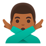 🙅🏾‍♂️ Emoji Mann mit überkreuzten Armen: mitteldunkle Hautfarbe Google Android 11.0.