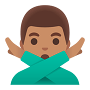 Emoji 🙅🏽‍♂️ Uomo Con Gesto Di Rifiuto: Carnagione Olivastra su Google Android 11.0.