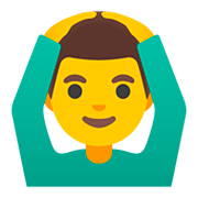 🙆‍♂️ Emoji Mann mit Händen auf dem Kopf Google Android 11.0.