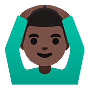 Emoji 🙆🏿‍♂️ Uomo Con Gesto OK: Carnagione Scura su Google Android 11.0.