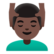 💆🏿‍♂️ Emoji Hombre Recibiendo Masaje: Tono De Piel Oscuro en Google Android 11.0.