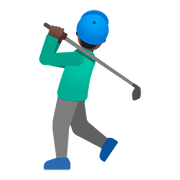 🏌🏿‍♂️ Emoji Homem Golfista: Pele Escura na Google Android 11.0.