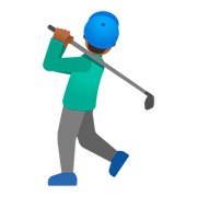 Emoji 🏌🏾‍♂️ Golfista Uomo: Carnagione Abbastanza Scura su Google Android 11.0.