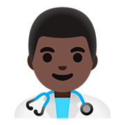👨🏿‍⚕️ Emoji Arzt: dunkle Hautfarbe Google Android 11.0.