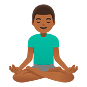 🧘🏾‍♂️ Emoji Hombre En Posición De Loto: Tono De Piel Oscuro Medio en Google Android 11.0.