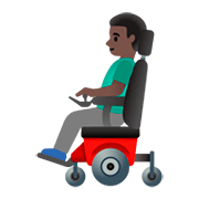 👨🏿‍🦼 Emoji Homem Em Cadeira De Rodas Motorizada: Pele Escura na Google Android 11.0.