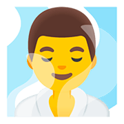 Emoji 🧖‍♂️ Uomo In Sauna su Google Android 11.0.