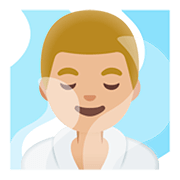 Emoji 🧖🏼‍♂️ Uomo In Sauna: Carnagione Abbastanza Chiara su Google Android 11.0.